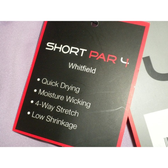 Short Par 4 Polo Shirt Mens M Soft Violet Whitfield Golf Performance Quick Dry - Picture 11 of 15